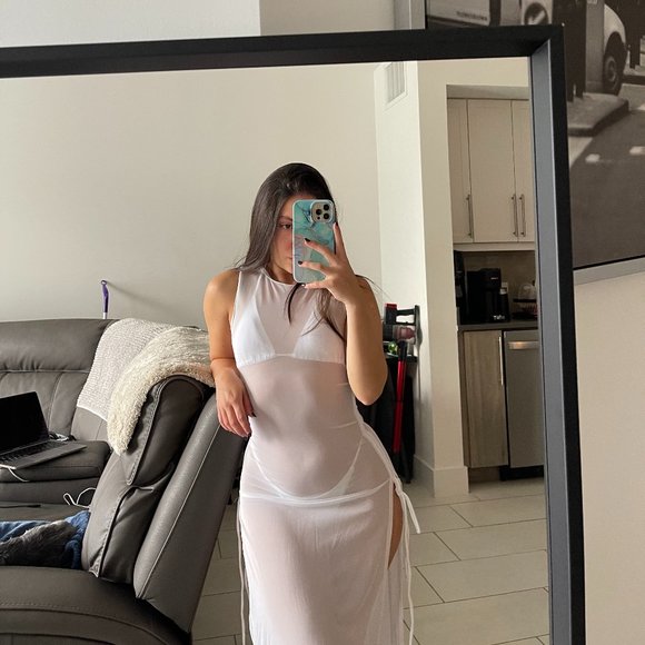 Sheer Mesh Cover Up & Bikini Set - Picture 3 of 4